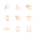 hands , pointer , arrows , directions , eps icons set vector Royalty Free Stock Photo