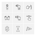 hands , pointer , arrows , directions , eps icons set vector Royalty Free Stock Photo