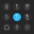 hands , pointer , arrows , directions , eps icons set vector Royalty Free Stock Photo