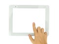 Hands pointing at modern tablet PC Royalty Free Stock Photo