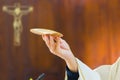 Hands of the pope celebrated the Eucharist Royalty Free Stock Photo