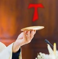 Hands of the pope celebrated the Eucharist Royalty Free Stock Photo