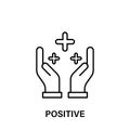 hands, positive, plus, add icon. Element of human positive thinking icon. Thin line icon for website design and development, app