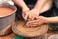 Hands of a potter Royalty Free Stock Photo