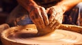 The hands of a potter at work Royalty Free Stock Photo