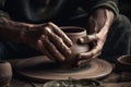 Hands pottery. Generate Ai Royalty Free Stock Photo