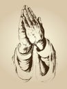 Hands pray with faith full