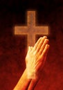 Hands Prayer Praying Cross Christian Royalty Free Stock Photo