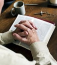 Hands prayer faith in christianity religion Royalty Free Stock Photo