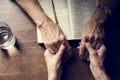 Hands prayer faith in christianity religion Royalty Free Stock Photo