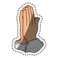 hands praying isolated icon
