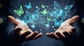 Butterflies technology digital transformation innovation connectivity future network data ai Royalty Free Stock Photo