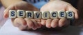 Services in our hands Royalty Free Stock Photo