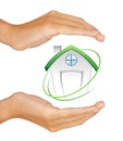 Hands preserving small house