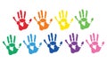Hands prints colorful vector Royalty Free Stock Photo