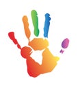 hands prints colorful vector background