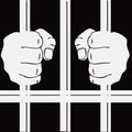 Hands and prison bars Royalty Free Stock Photo