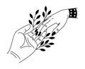 Hands proposal. Marriage request male hand with female palm, marriagering proposing modern vector illustration, helping