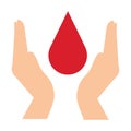 Hands protected drop blood
