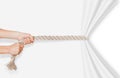 Hands pulling rope Royalty Free Stock Photo