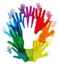 Hands Rainbow Colored Frame