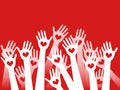 Hands raised with hearts Royalty Free Stock Photo