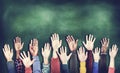 Hands Raised Togetherness Diversity People Concept Royalty Free Stock Photo