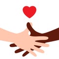 Hands raising love with heart, colorful hands design Royalty Free Stock Photo