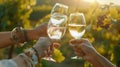 The toast in vineyard.AI generated image Royalty Free Stock Photo
