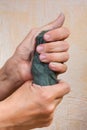 Hands with raw clay Royalty Free Stock Photo