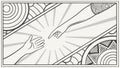 Hands reaching across patterned divide, unity, vector design Generative AI Royalty Free Stock Photo