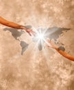 Hands reaching eachother Royalty Free Stock Photo