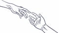 Hands Reaching Out Connection Vector, vector design Generative AI Royalty Free Stock Photo