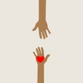 Hands reaching out in love Royalty Free Stock Photo