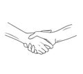 Hands ready for handshaking. vector. Royalty Free Stock Photo