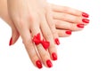 Hands with red manicure