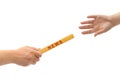 Hands and relay race News Royalty Free Stock Photo