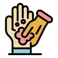 Hands sanitizer icon color outline vector