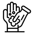 Hands sanitizer icon, outline style