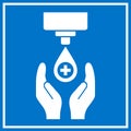 Hands sanitizer icon, sanitizing station sign