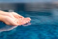 Hands scooping clear water Royalty Free Stock Photo