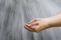 Hands scooping water Royalty Free Stock Photo