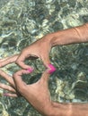 Hands in the sea