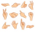 Hands set. Collection icon hands. Vector