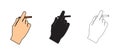 Hands. Set of vector icons,line icon,hand black icon.