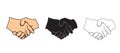 Hands. Set of vector icons,line icon,hand black icon.