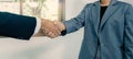 hands shake after business office executives are interviewing job applicants