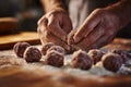 Making Meatballs Royalty Free Stock Photo