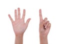 Hands show the number six Royalty Free Stock Photo