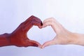 Hands showing interracial love, love know no color